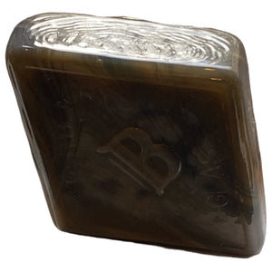 Boyds Crystal Glass Diamond Logo 2000 Toffee Brown Slag Vintage Paperweight B527