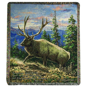 Siskiyou Bluff Elk Tapestry Throw Blanket 50x60"