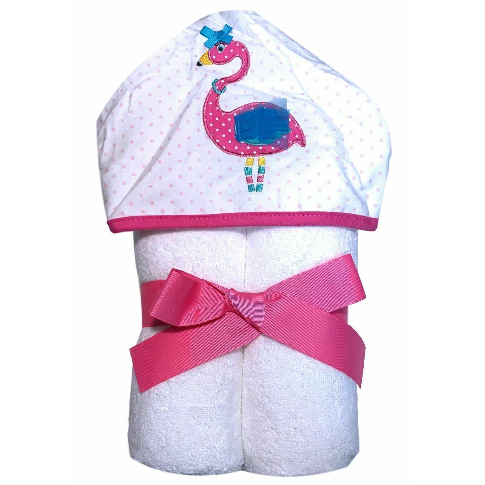 Hooded Flamingo Towel For Kids 100% Cotton For Beach Bath Pool 28x52 Inches NWT