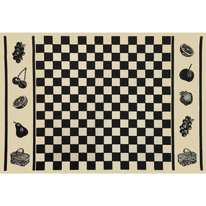 Set of 4 Checkerboard Picnic Placemat Basket Apple 100% Cotton 13x19" NEW