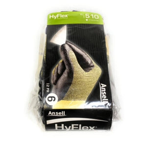 12 Pair Ansell HyFlex 11-510 Cut Resistant Work Gloves - Size 6 NEW