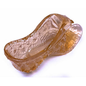 Boyd Crystal Art Glass Daisy Button Cat Slipper Shoe 1999 Rosie Pink VTG B285