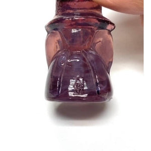Boyd Art Glass Eli & Sarah Amish Children Figurine Couple 1996 Purple Frost B397