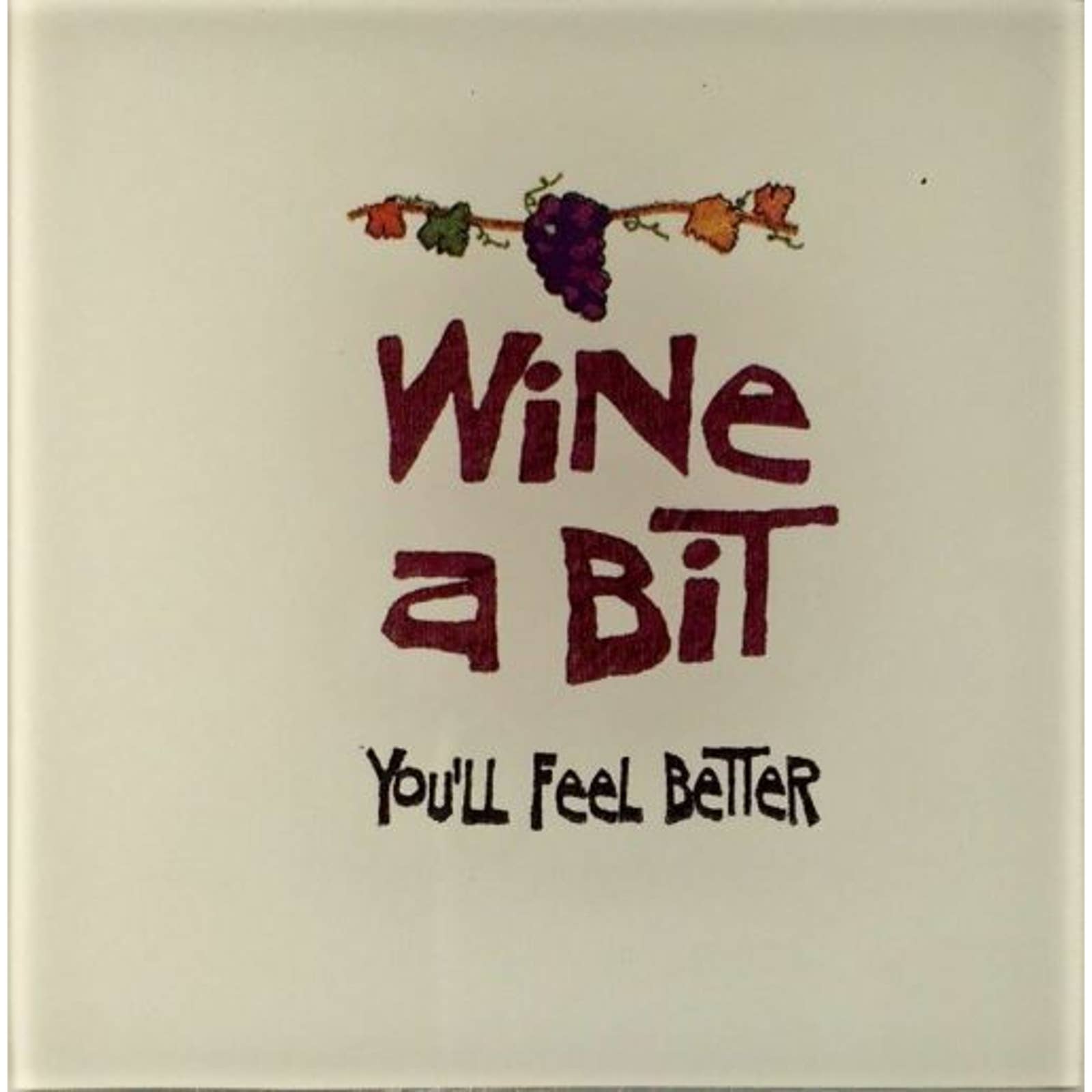 Wine A Bit You'll Feel Better Chateau Grapes Coasters  4x4" Set of 8 NEW
