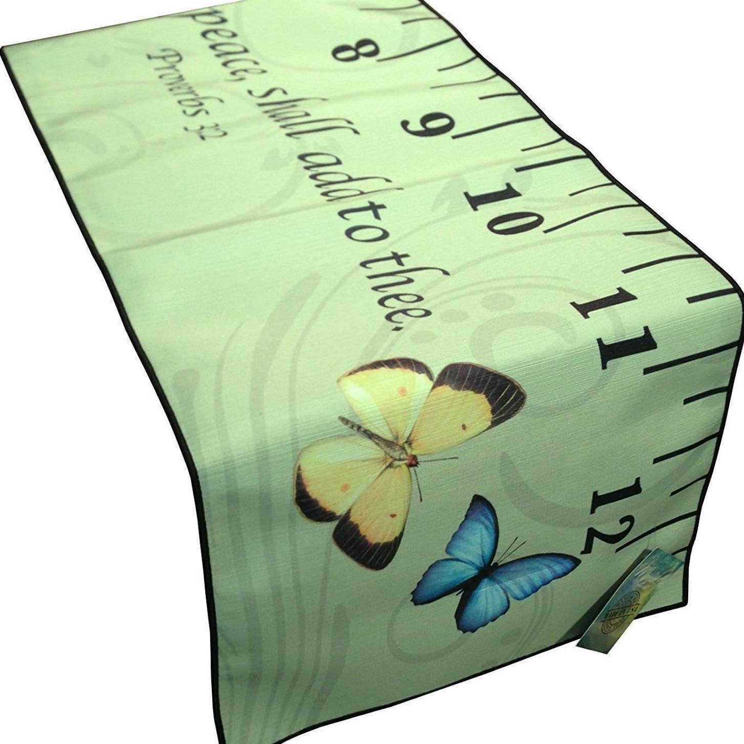 He is the Ruler Table Runner Inspirational Butterflies Indoor Outdoor Green NEW