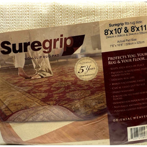 SureGrip Non Slip Rug Pad by Oriental Weavers Sure Grip Fits 8’ x 10’ & 8’ x 11’