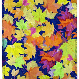 Autumn Leaves Decorative Throw Blanket Colorful Print Orange Green 50x60" NEW
