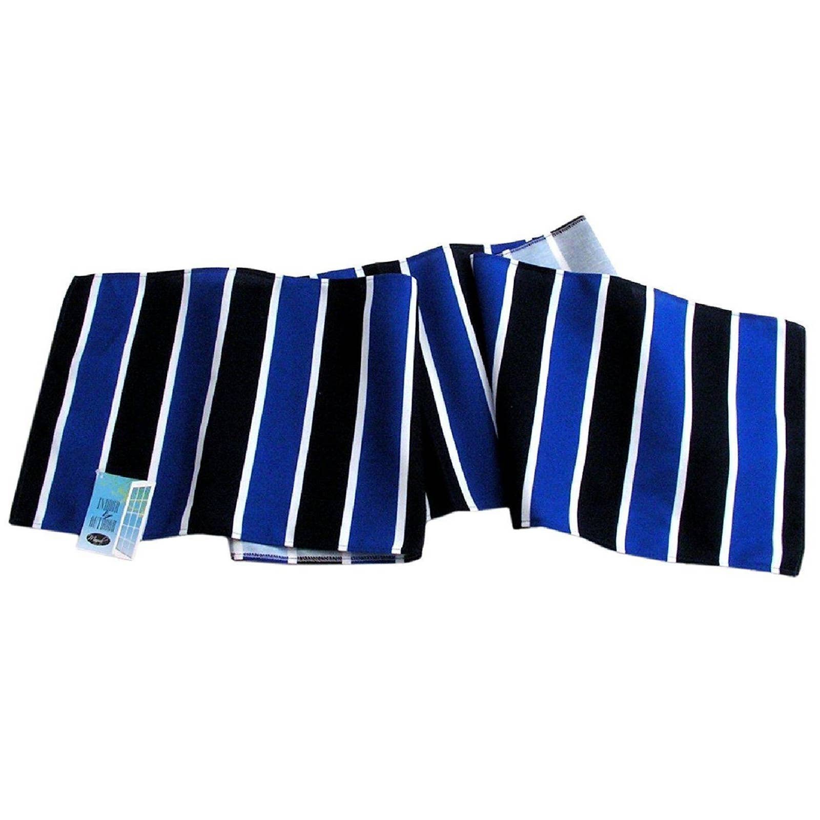 Nautical Stripe Table Runner Indoor Outdoor Canvas Awning Blue White NEW  13x72"