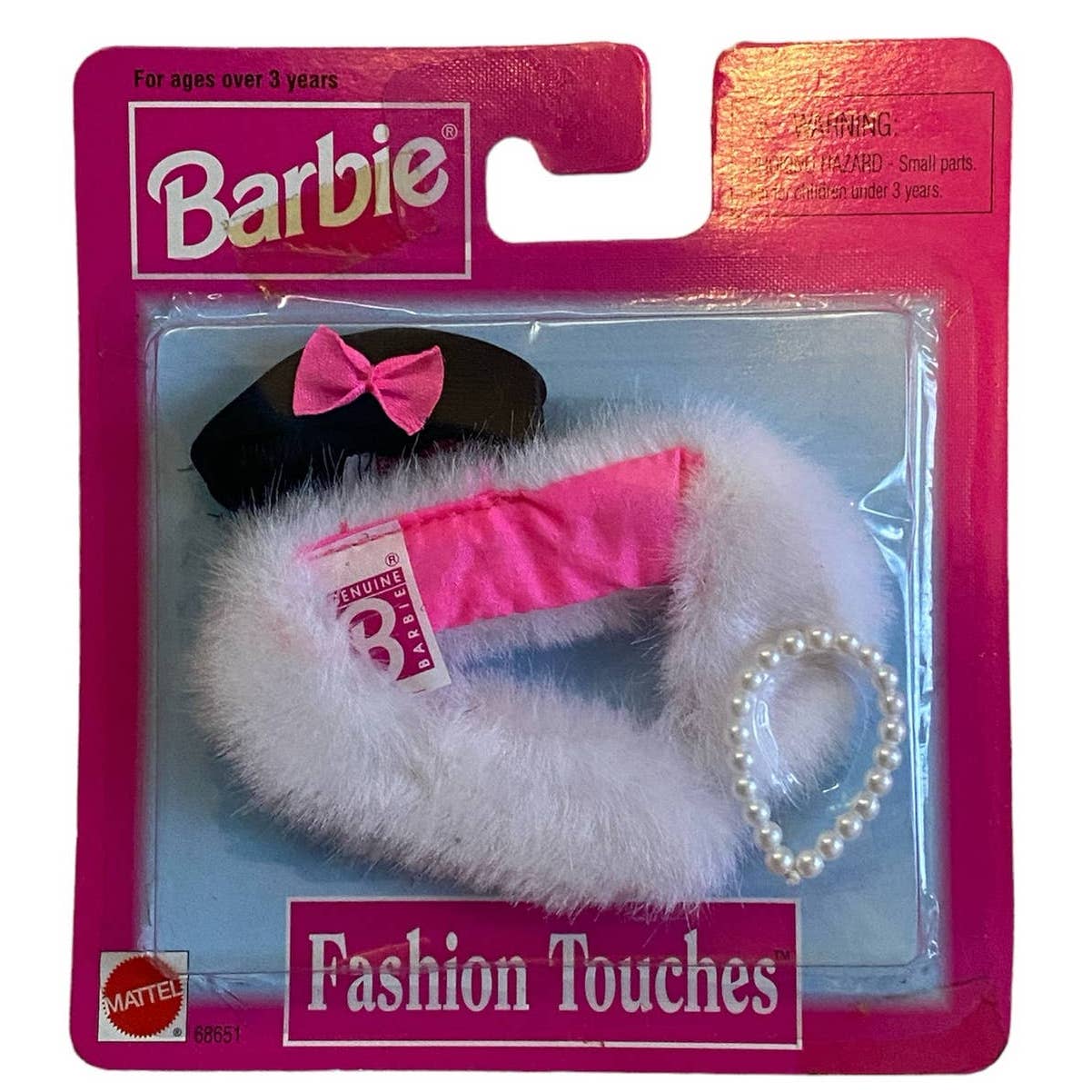 2 Pcs Barbie Fashion Touches Accessories 1997 Lace Tights Fur Shawl Hat Gloves