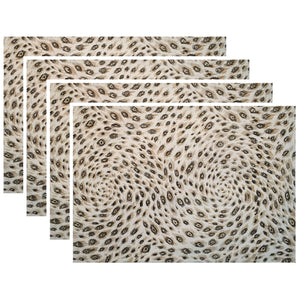 Set of 4 Leopard Print Placemats 100% Cotton Classic Retro Kitchen 13x19"  NEW
