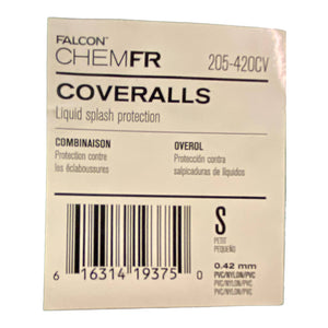 Falcon ChemFR Coveralls Chem-Resistant 205-420CV/S Small  Green .42mm PVC NEW