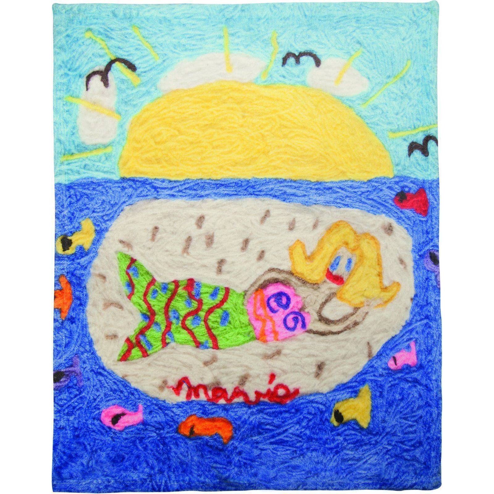 Miss Mavis Baby Blanket Throw Natalie the Mermaid Soft Fleece Nursery 40" NEW