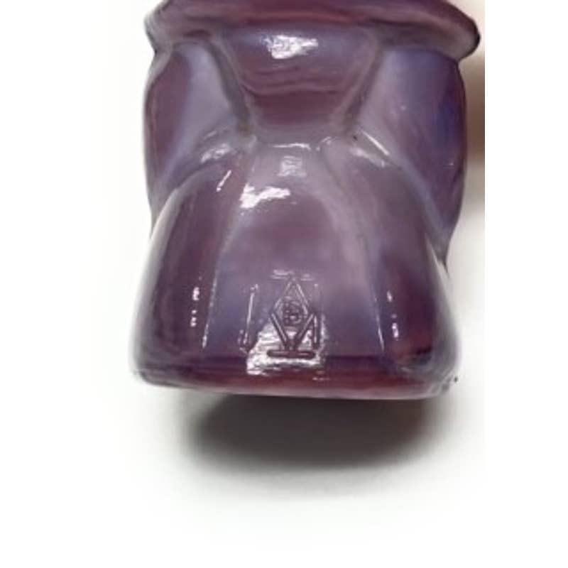 Boyd Art Glass Eli & Sarah Amish Children Couple Figurine 2000 Purple Fizz 393