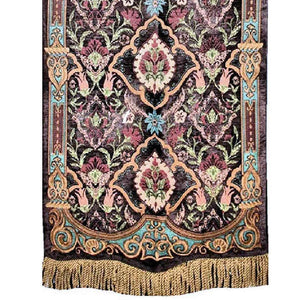 Grande Vivian Fringed Brown Art Deco Woven Tapestry Wall Hanging 26x47" NEW
