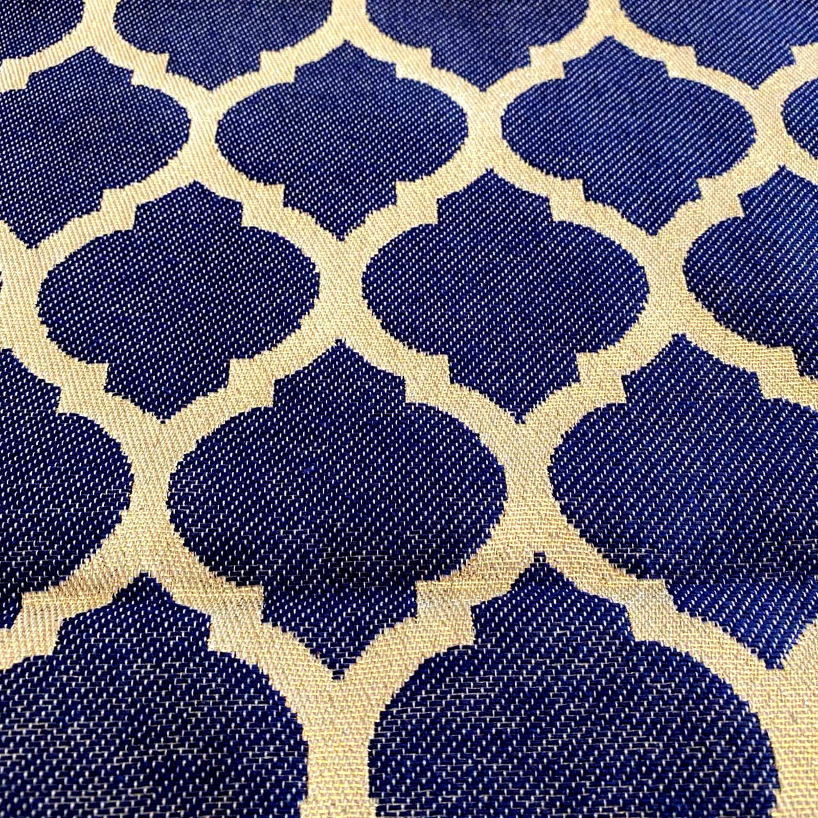 Ikat Table Runner Moroccan Me Crazy Mediterranean Decor Blue G Thread 72" NEW