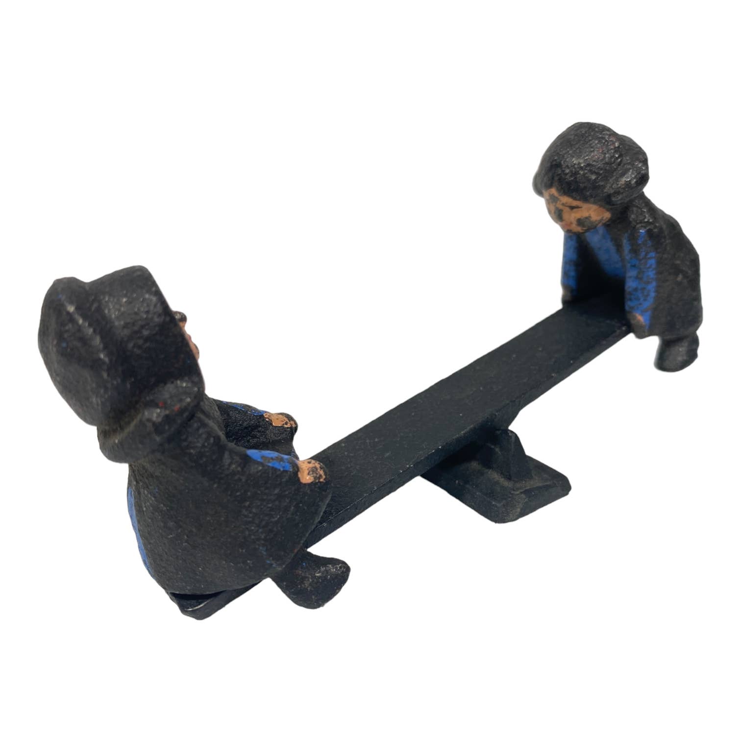Vintage John Wright Cast Iron Amish Boy and Girl on Teeter Totter 1997 Fig. A263