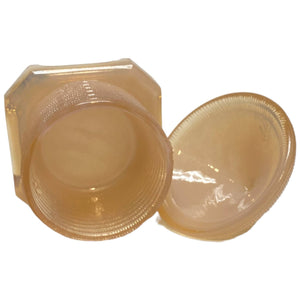 Boyd Glass Beehive Honey Jar w/ Cover 1999 Rosie Pink Dip Ring Holder